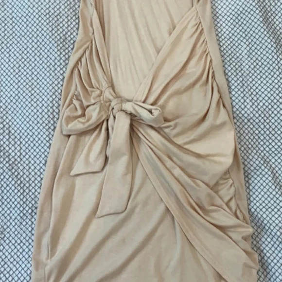 Apricot Tie Waist Dress - Picture 4 of 8
